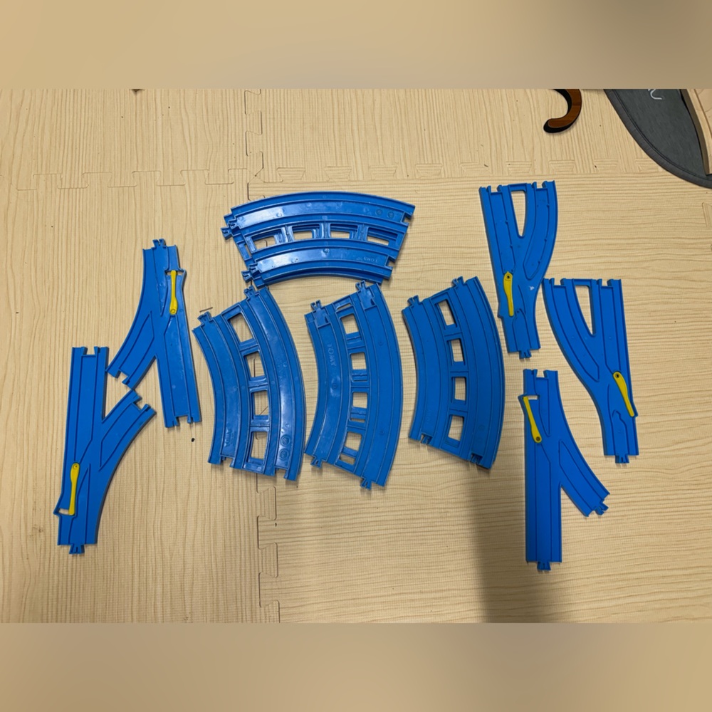 TOMY Plarail Trackmaster Blue Tracks - double tracks & directional pieces